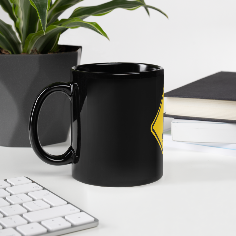 The X Black Glossy Mug