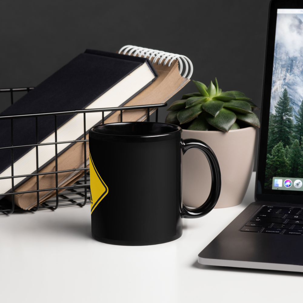 The X Black Glossy Mug
